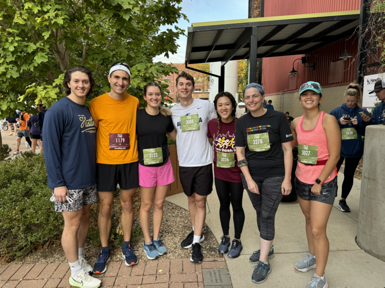 Group of lab members and friends at Hot Cider Hustle 2024